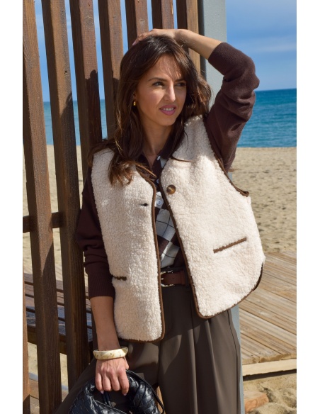 Gilet Bouclette Réversible CAMILLA