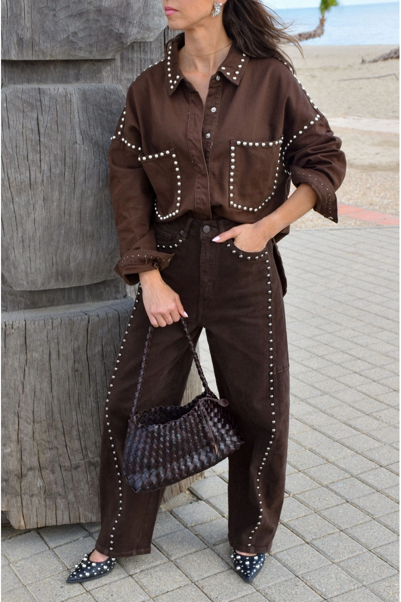 unicorn CLOUT MARRON PANTALON FEMME