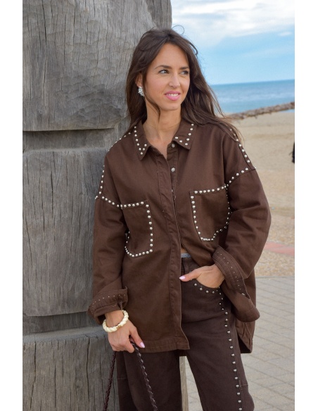 Veste Jean Marron VIOLETTA