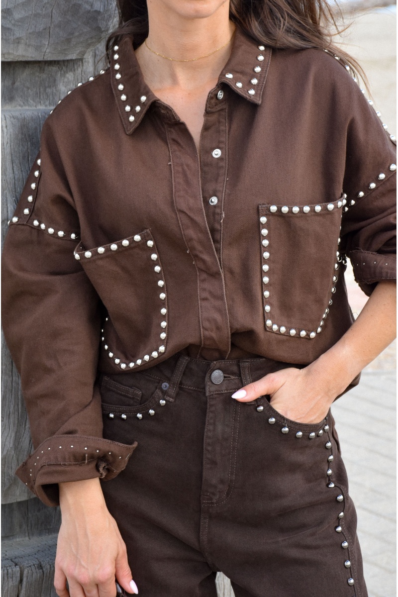 Veste Jean Marron VIOLETTA 2