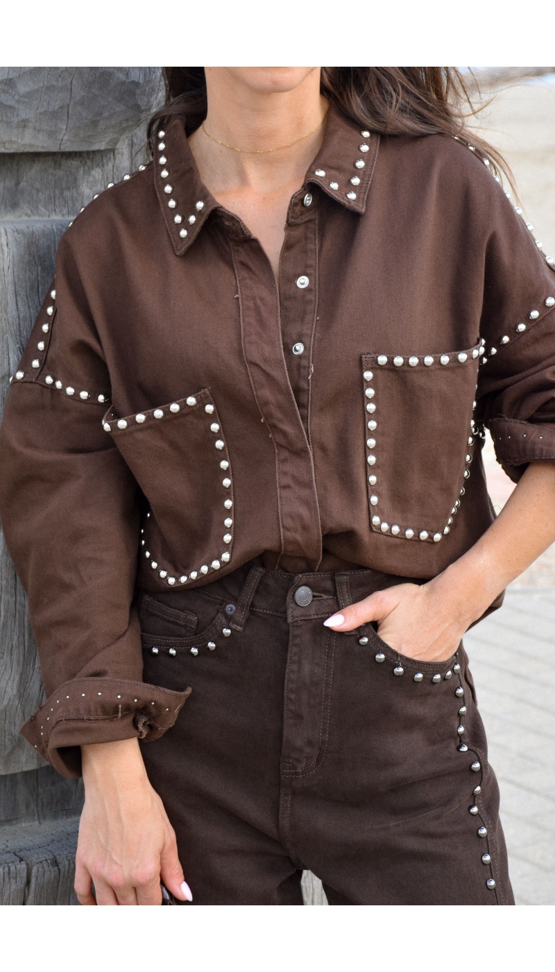 Veste Jean Marron VIOLETTA Veste Jean Marron VIOLETTA