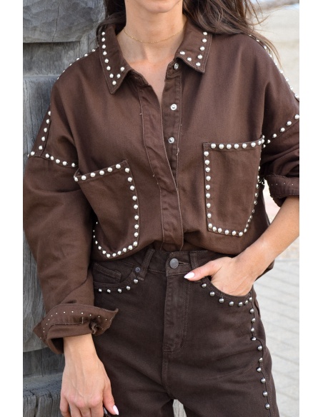 Veste Jean Marron VIOLETTA