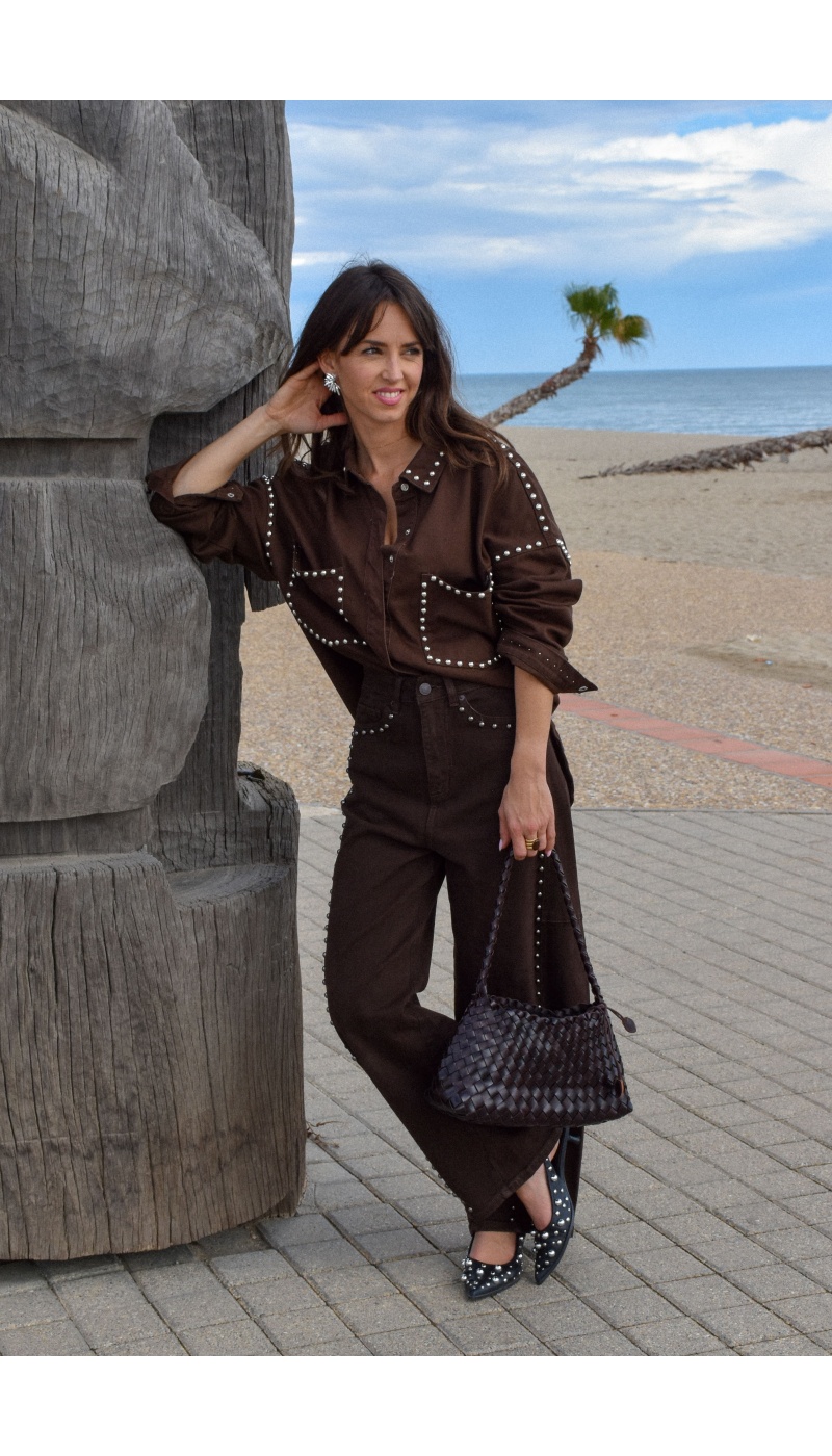 Veste Jean Marron VIOLETTA Veste Jean Marron VIOLETTA