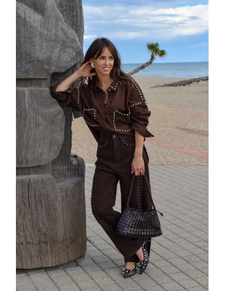 Veste Jean Marron VIOLETTA