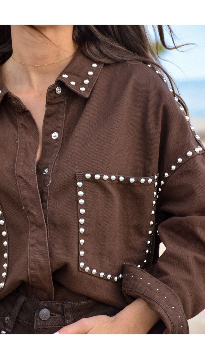 Veste Jean Marron VIOLETTA Veste Jean Marron VIOLETTA