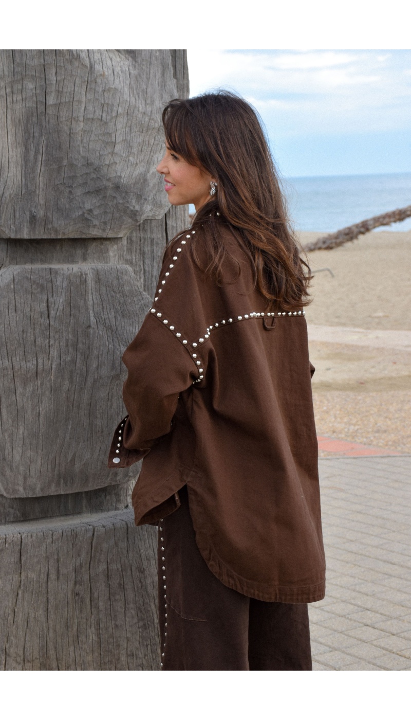 Veste Jean Marron VIOLETTA Veste Jean Marron VIOLETTA