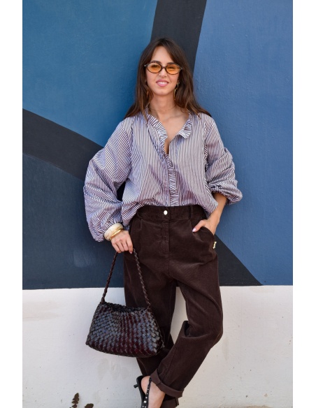 Chemisier Rayé Marron VANINA