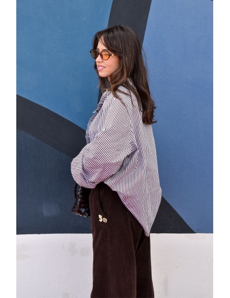 Chemisier Rayé Marron VANINA