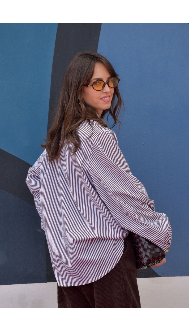 Chemisier Rayé Marron VANINA