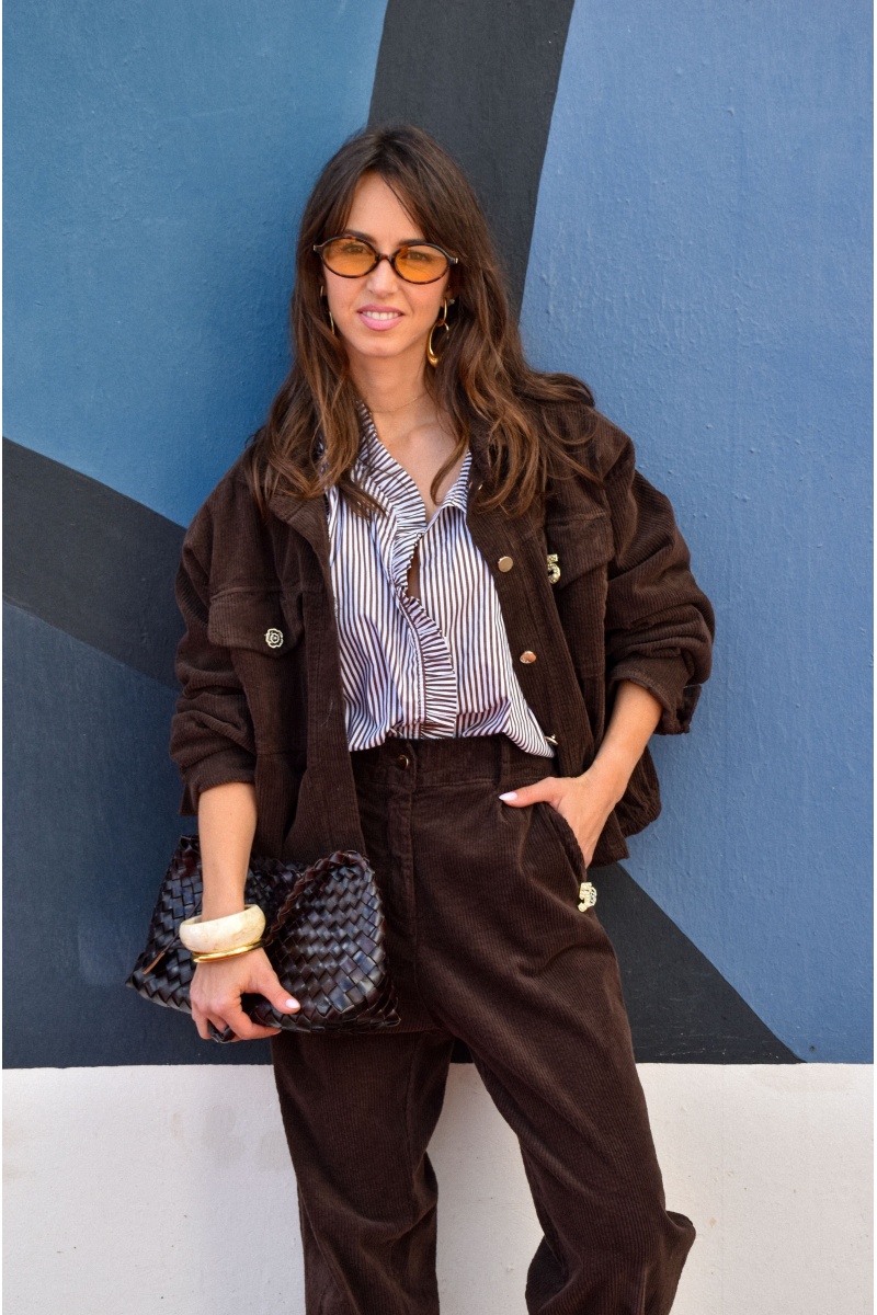 april vintage VELOUR CHOCO CHEMISIER