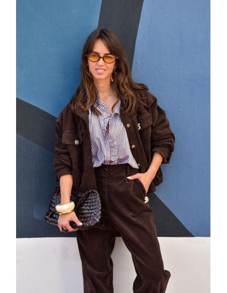 april vintage VELOUR CHOCO CHEMISIER