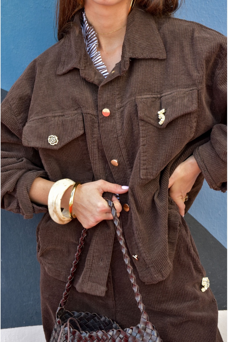 april vintage VELOUR CHOCO CHEMISIER 2