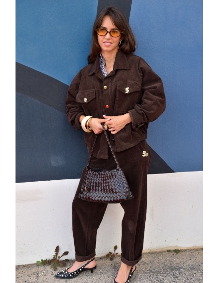 april vintage VELOUR CHOCO CHEMISIER