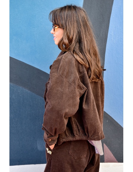 april vintage VELOUR CHOCO CHEMISIER