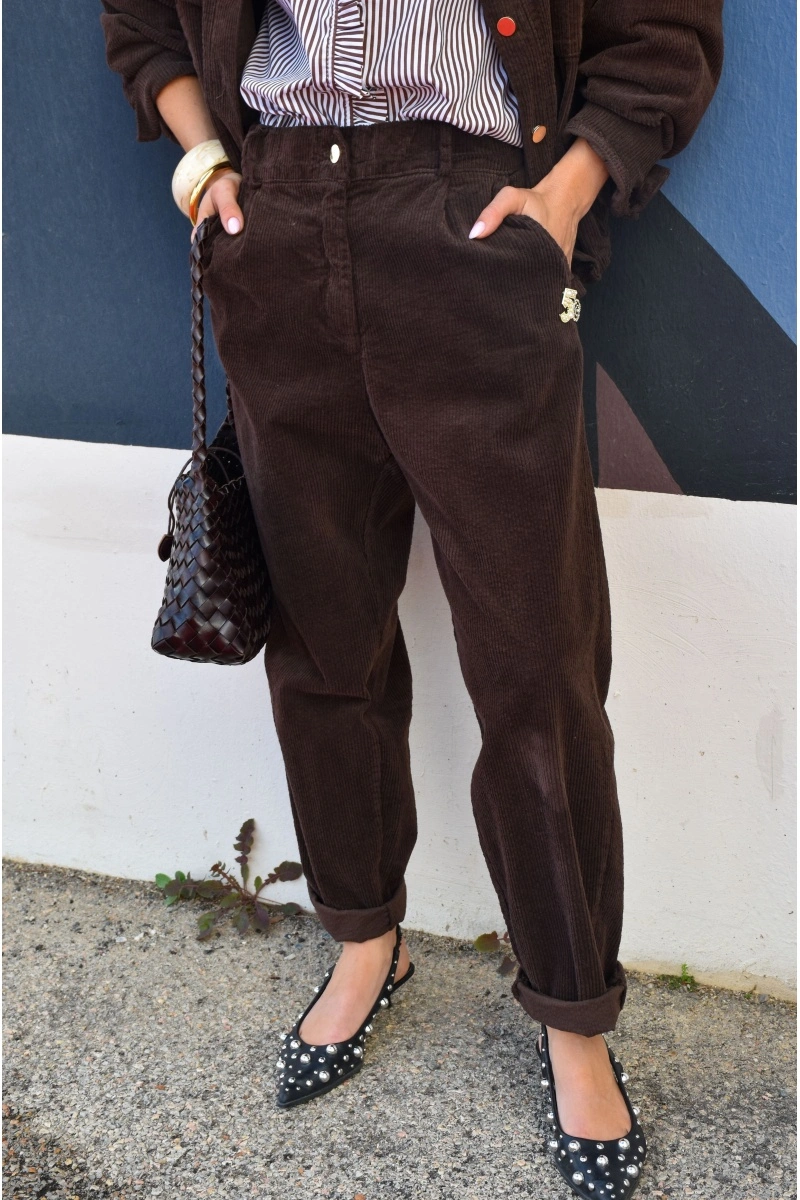 april vintage VELOUR CHOCO PANTALON FEMME