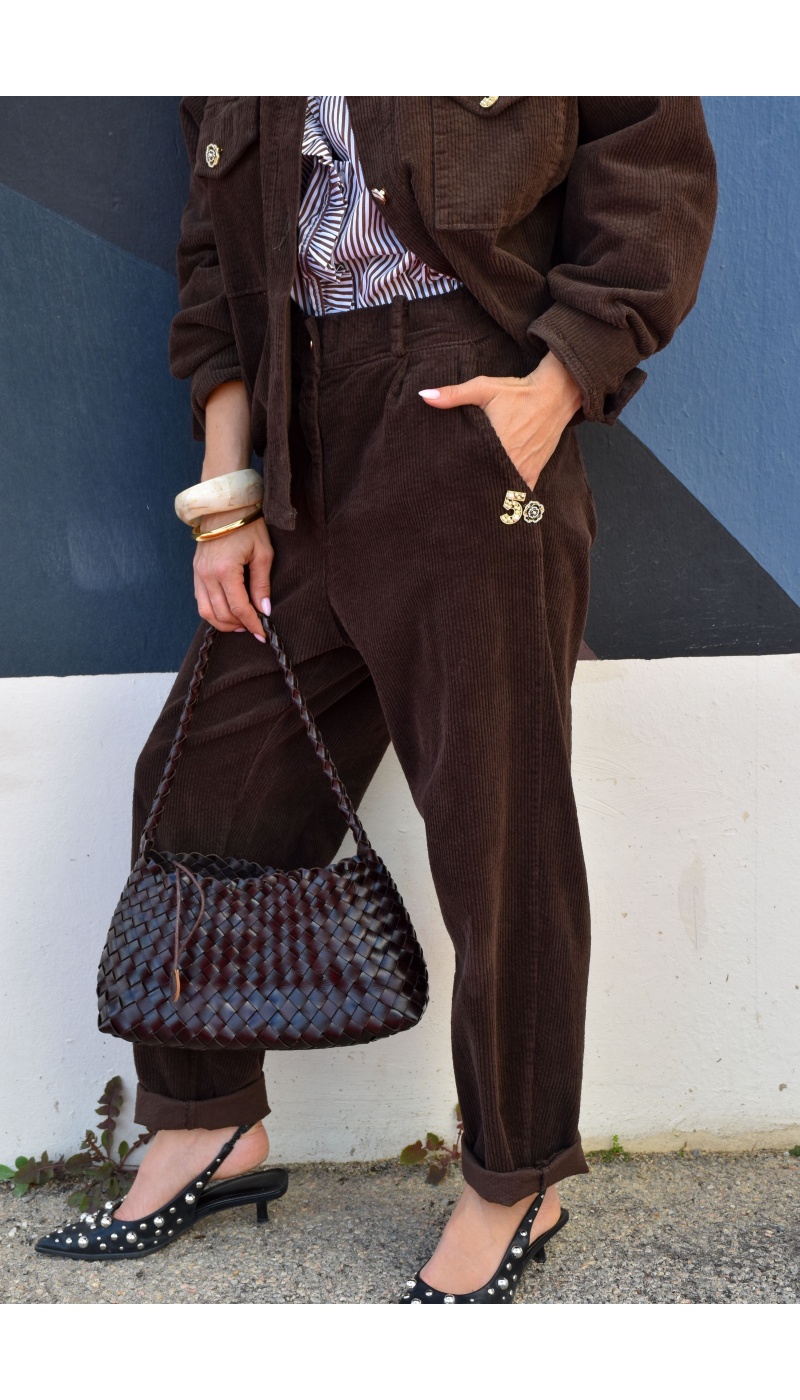 april vintage VELOUR CHOCO PANTALON FEMME