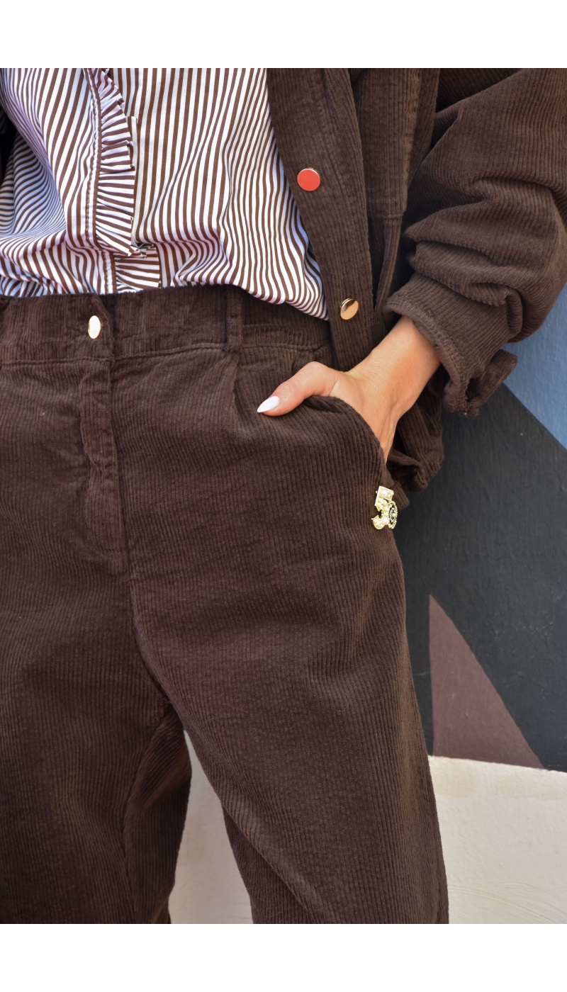 Pantalon Velours Marron ALIDA Pantalon Velours Marron ALIDA