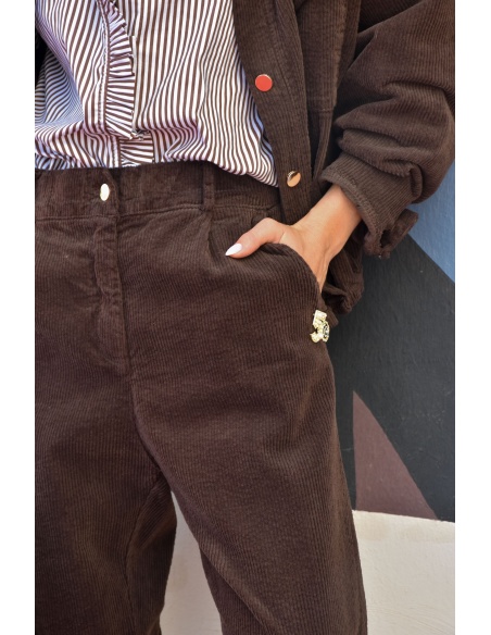 april vintage VELOUR CHOCO PANTALON FEMME