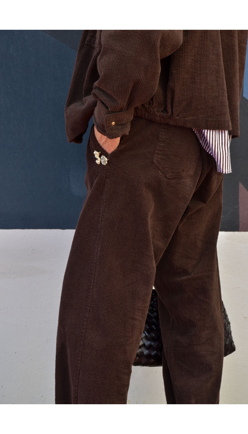 april vintage VELOUR CHOCO PANTALON FEMME