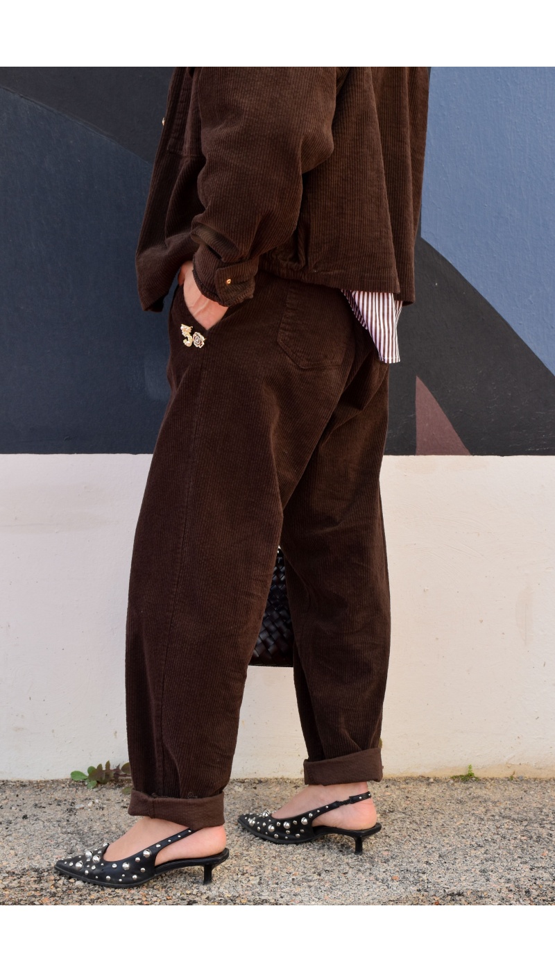 april vintage VELOUR CHOCO PANTALON FEMME