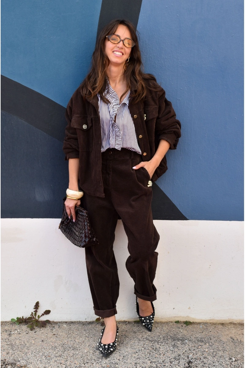 april vintage VELOUR CHOCO PANTALON FEMME 2