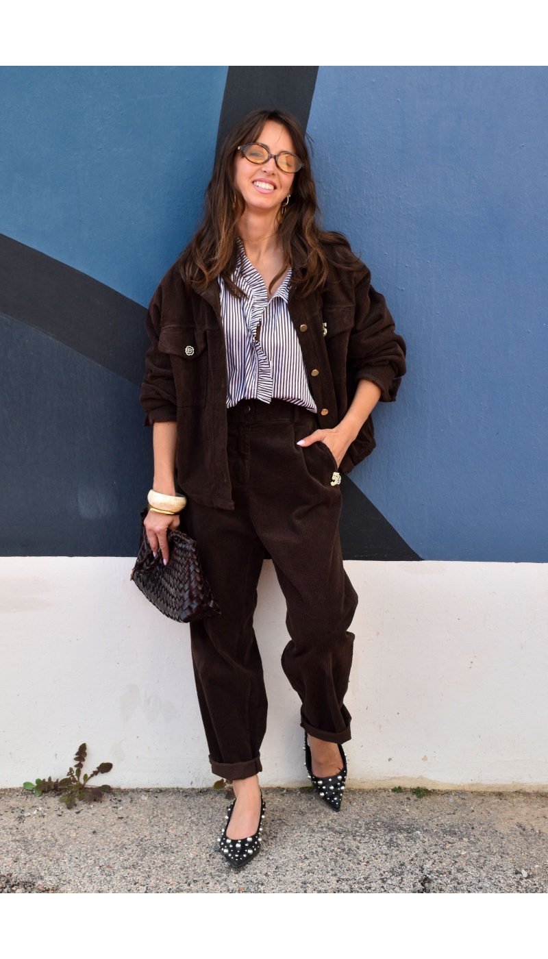 april vintage VELOUR CHOCO PANTALON FEMME