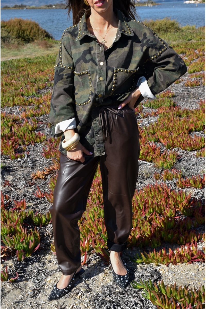 IMPACTO SIMILI CHOCO PANTALON FEMME 2