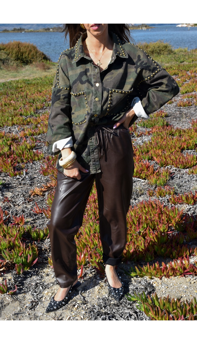 IMPACTO SIMILI CHOCO PANTALON FEMME