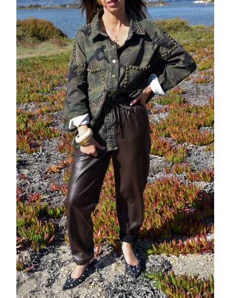 IMPACTO SIMILI CHOCO PANTALON FEMME