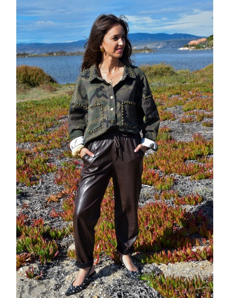 IMPACTO SIMILI CHOCO PANTALON FEMME