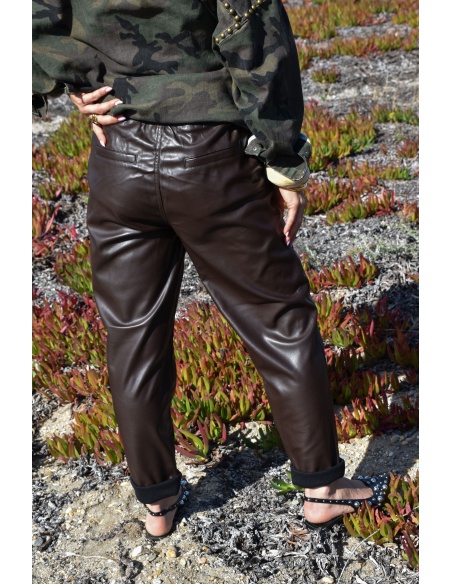 Pantalon Simili Marron VALENTINA