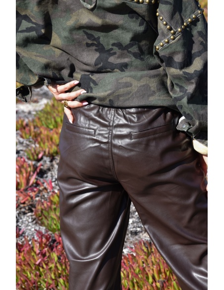 Pantalon Simili Marron VALENTINA