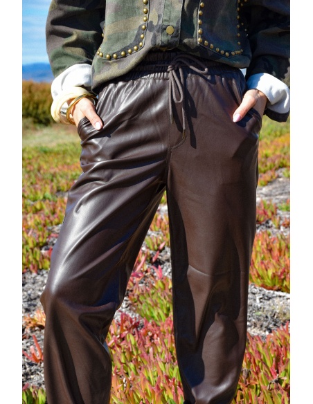 IMPACTO SIMILI CHOCO PANTALON FEMME