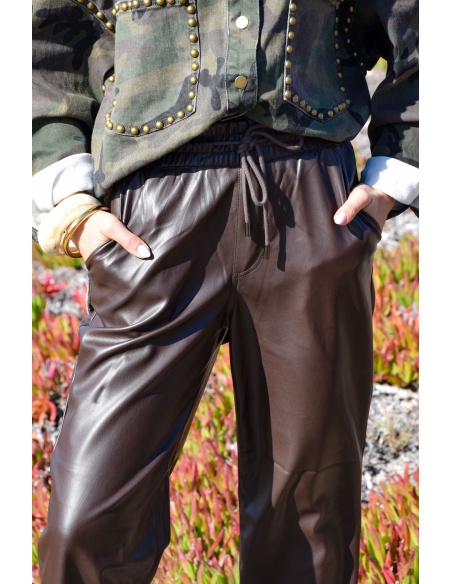 IMPACTO SIMILI CHOCO PANTALON FEMME