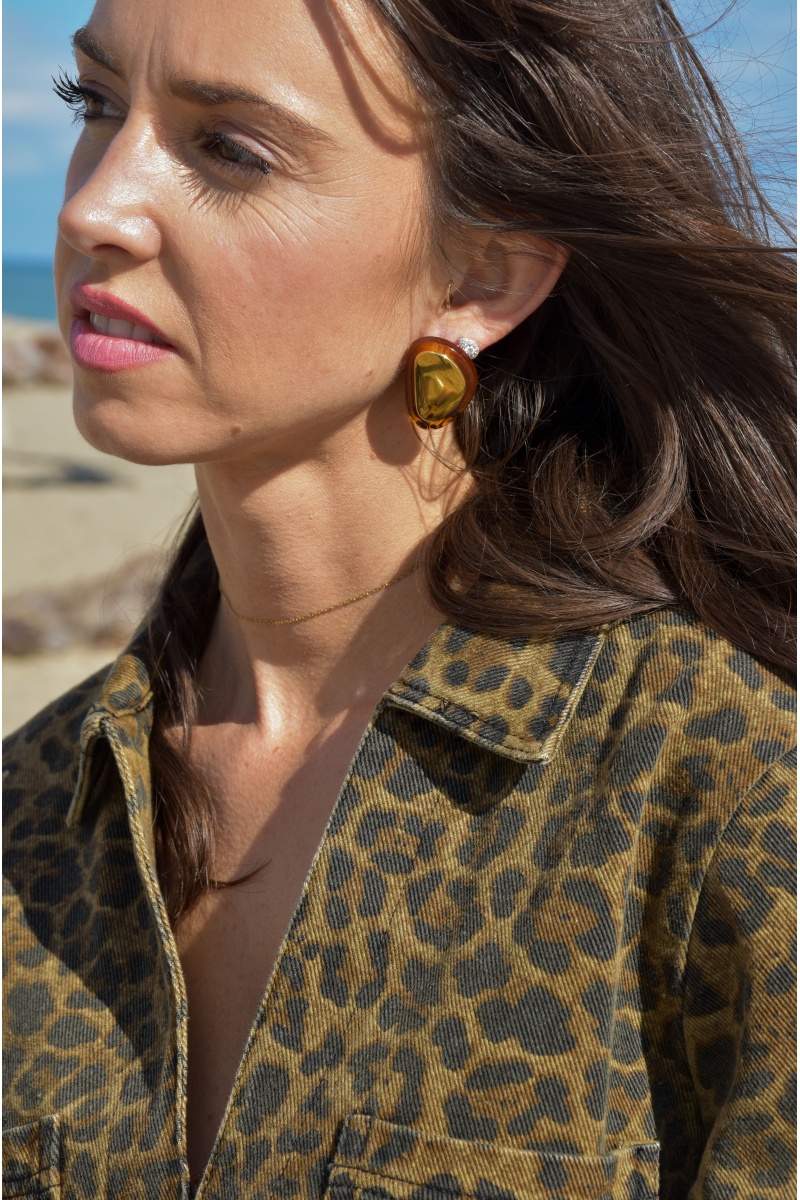 pretty baby DORE MARRON BOUCLES D'OREILLES