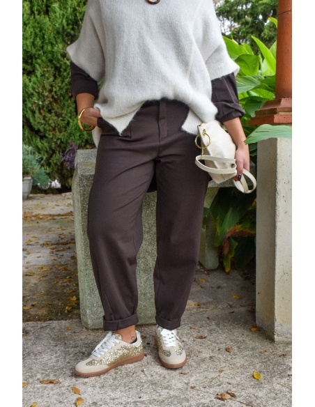 minth srl CEINTU MARRON PANTALON FEMME