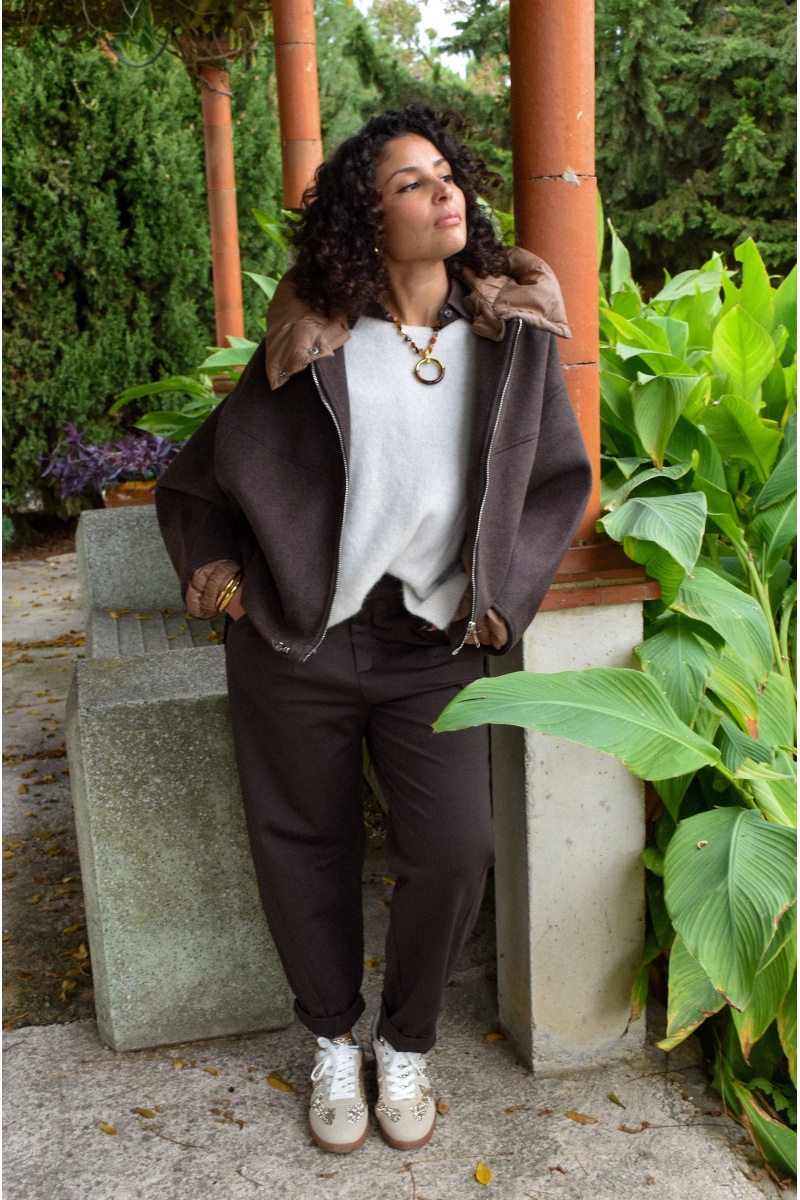 Pantalon Carotte Marron LEONARDO 2