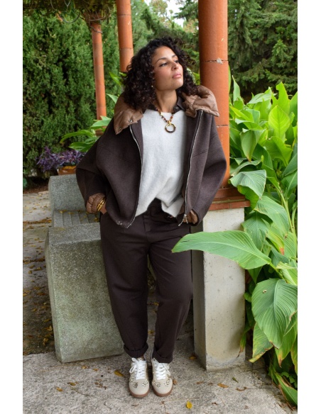 Pantalon Carotte Marron LEONARDO