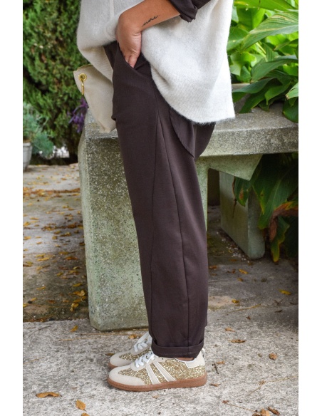 Pantalon Carotte Marron LEONARDO