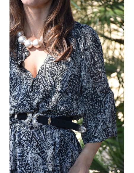 Robe Imprimée Noire ADELE