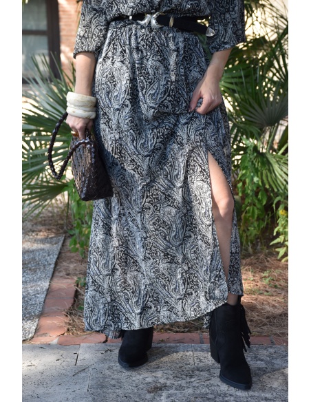 Robe Imprimée Noire ADELE