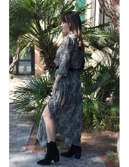 Robe Imprimée Noire ADELE