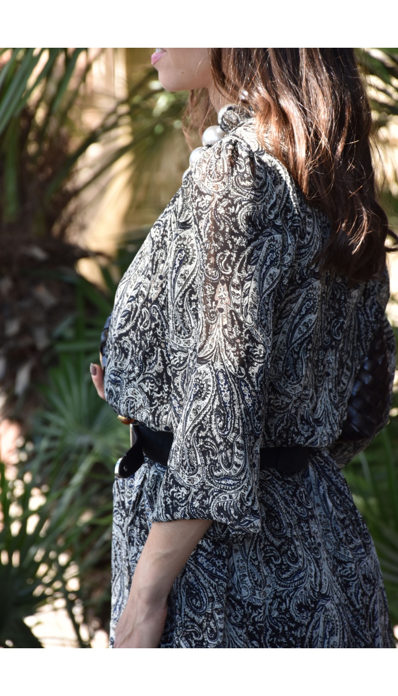 Robe Imprimée Noire ADELE