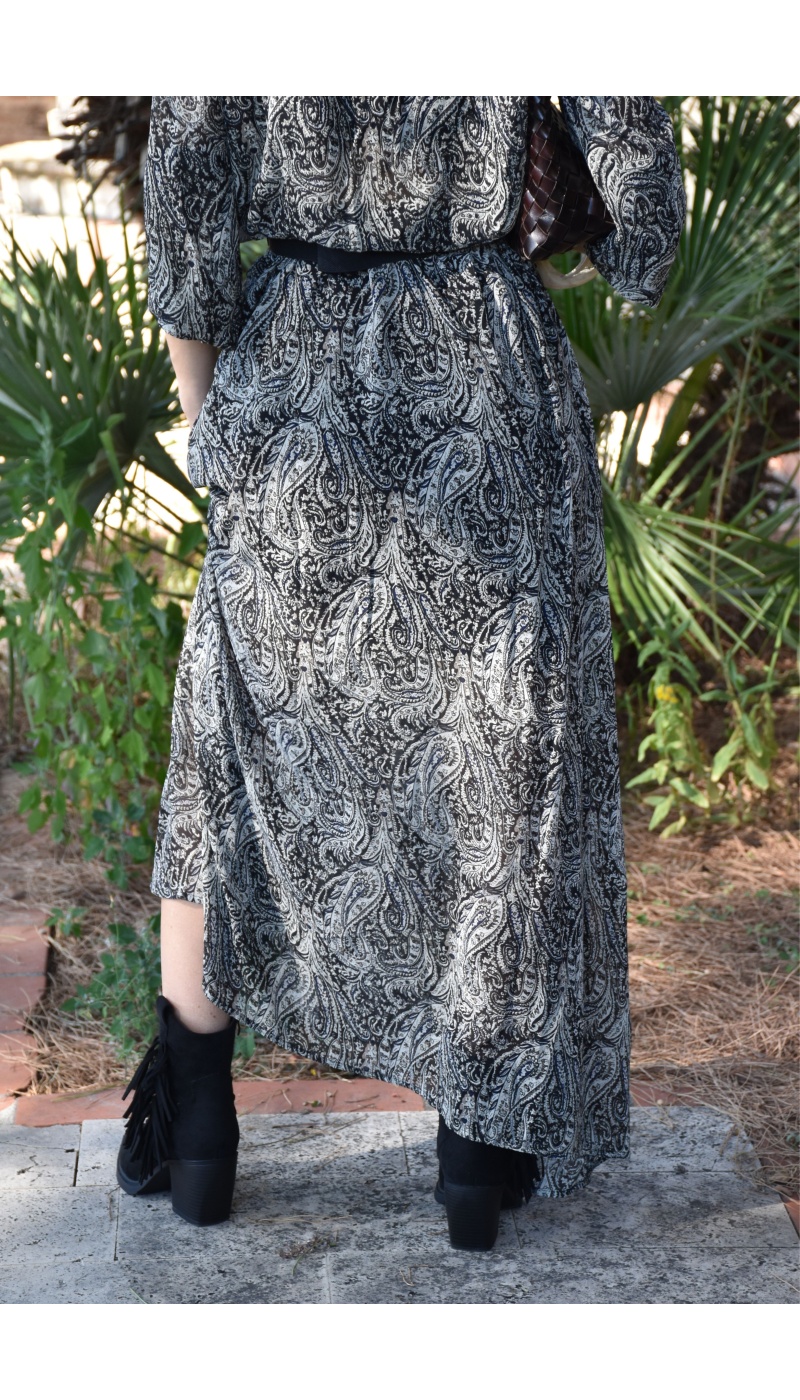 Robe Imprimée Noire ADELE