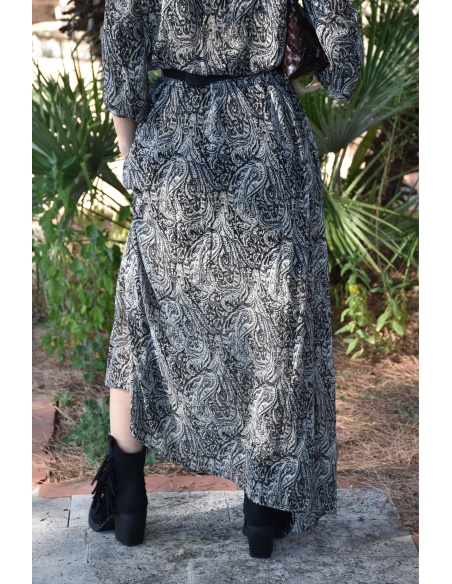 Robe Imprimée Noire ADELE