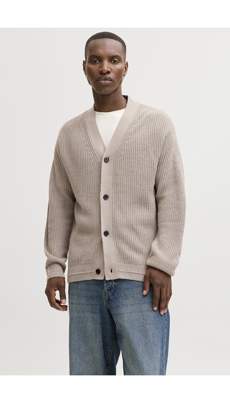 Ecru gestrickte Strickjacke JJCONNOR Jack&Jones - 3 | TOPS