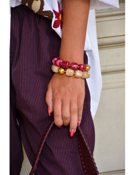 Bracelet Perle Bordeaux LISON