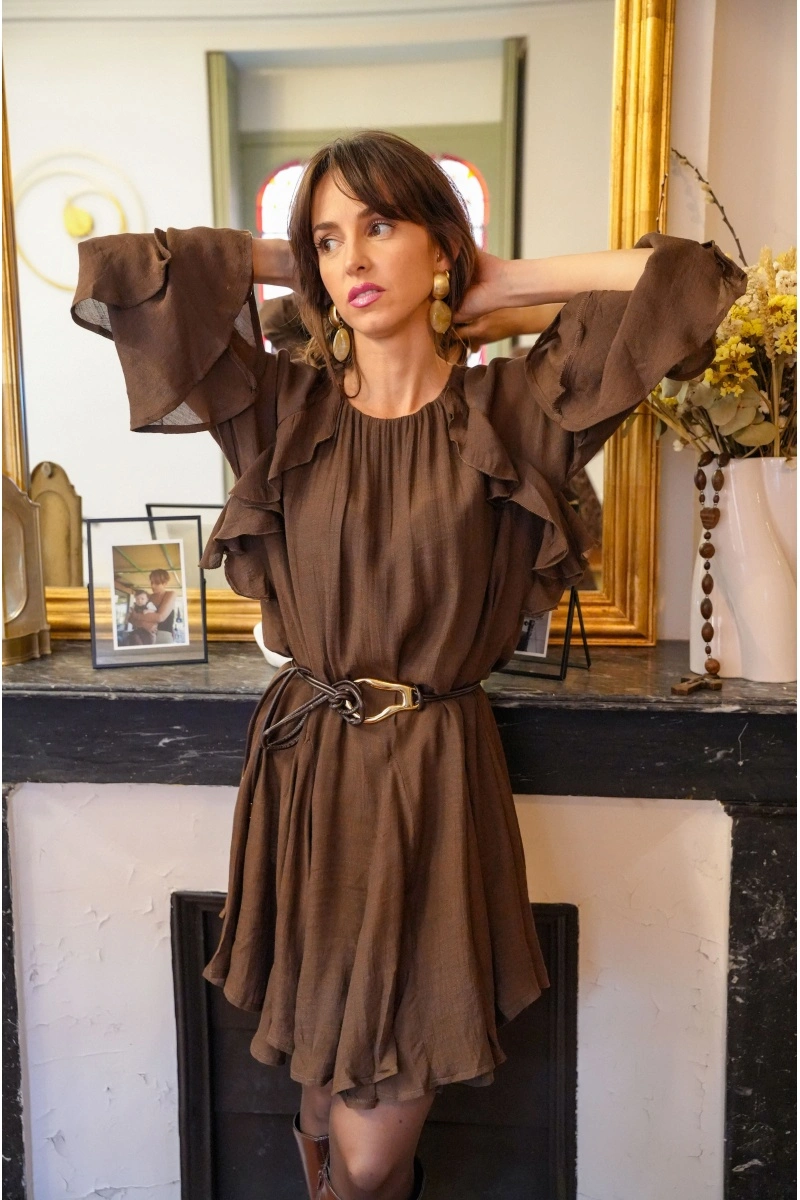 Robe Volants Chocolat VENUS 2