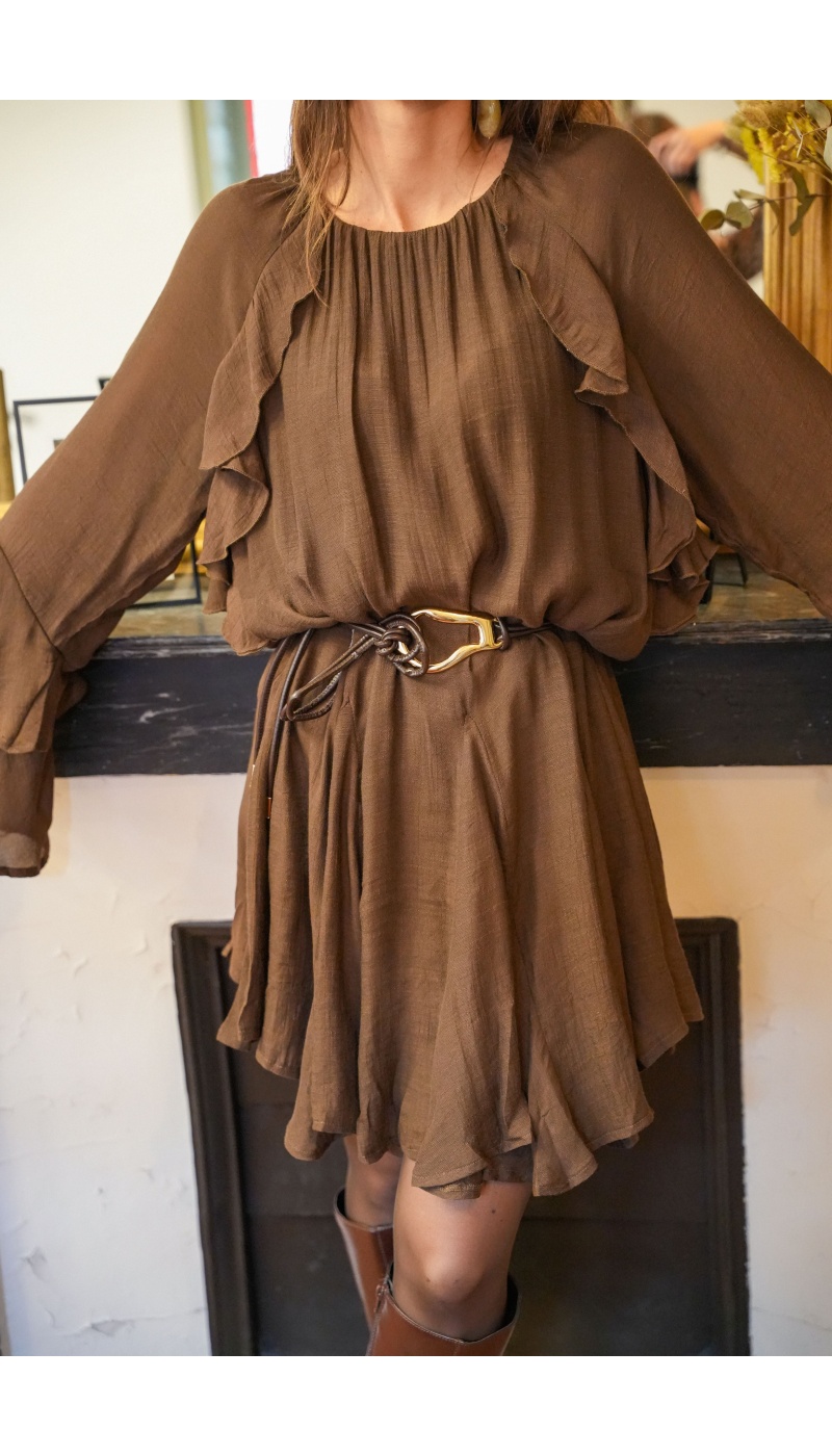 LILY DRESSING SO KITSCH VOLANT CHOCO ROBES FEMME