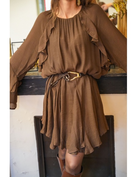 LILY DRESSING SO KITSCH VOLANT CHOCO ROBES FEMME